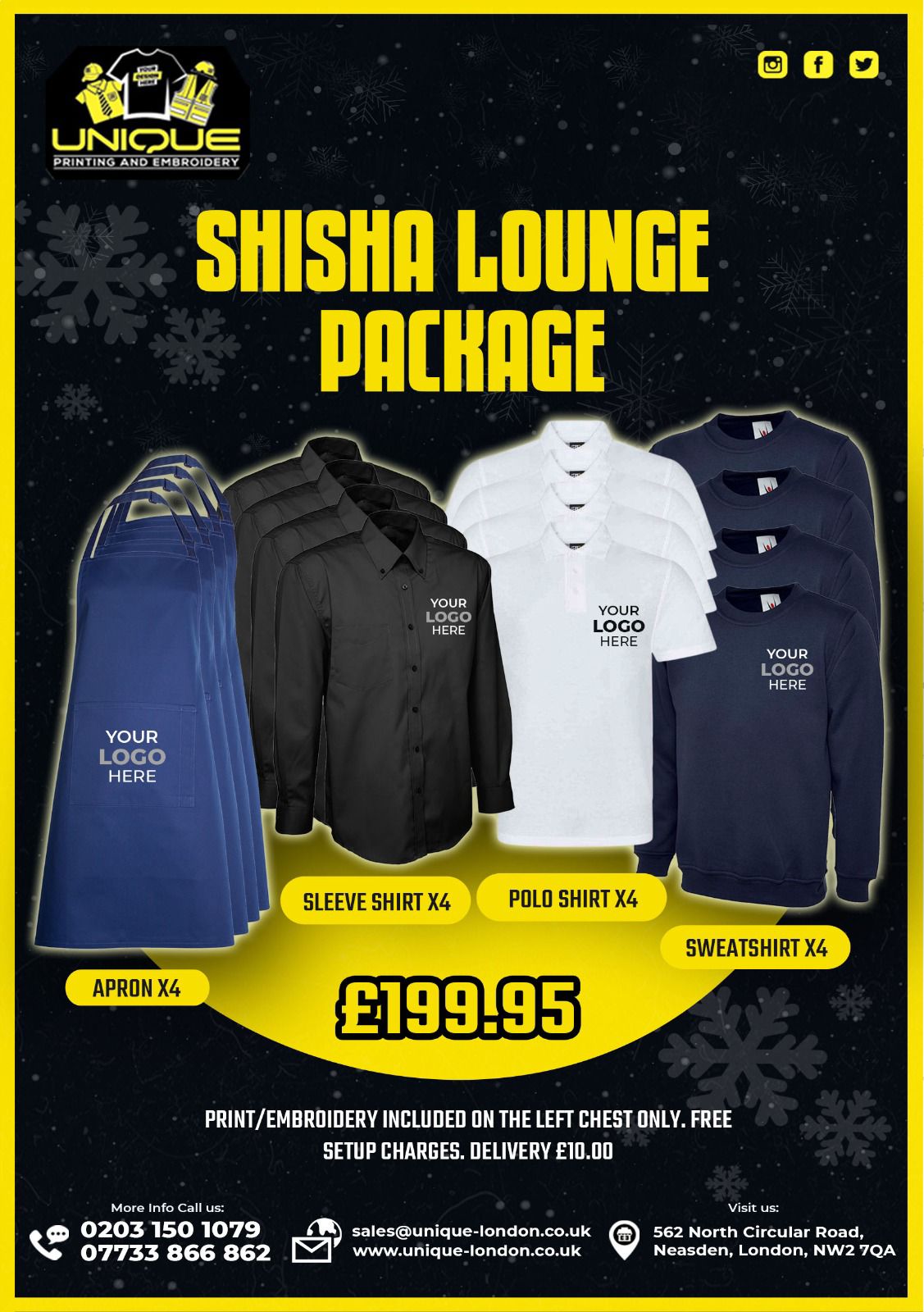 Exclusive Discount Package: Personalised Uniform Packages to Elevate Your Lounge Teams Style.